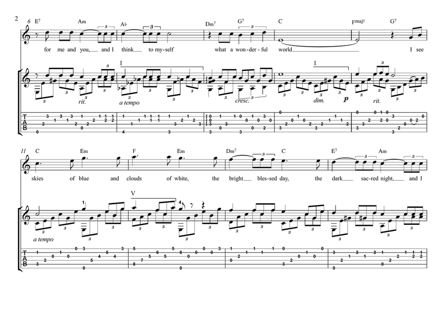 What A Wonderful World Acoustic Guitar scores gallery preview page 2