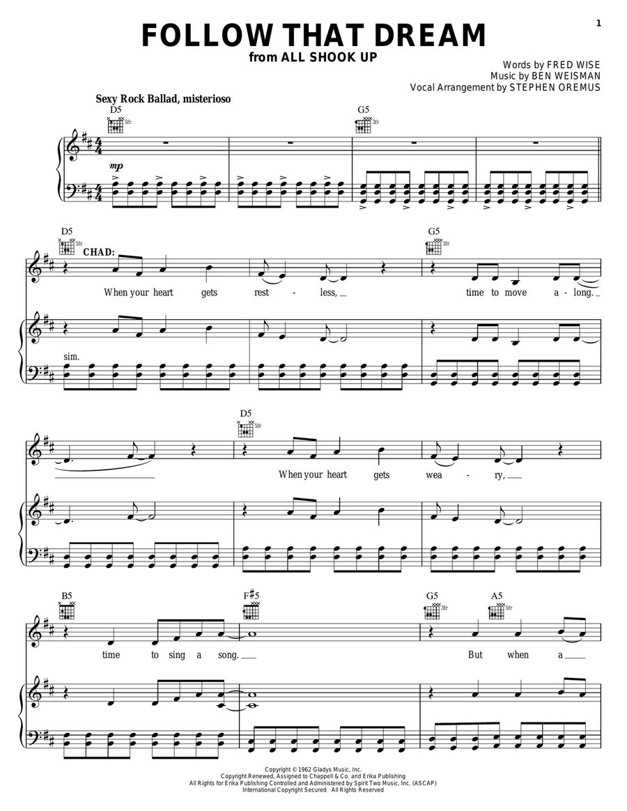 Follow That Dream Acoustic Guitar scores gallery preview page 1