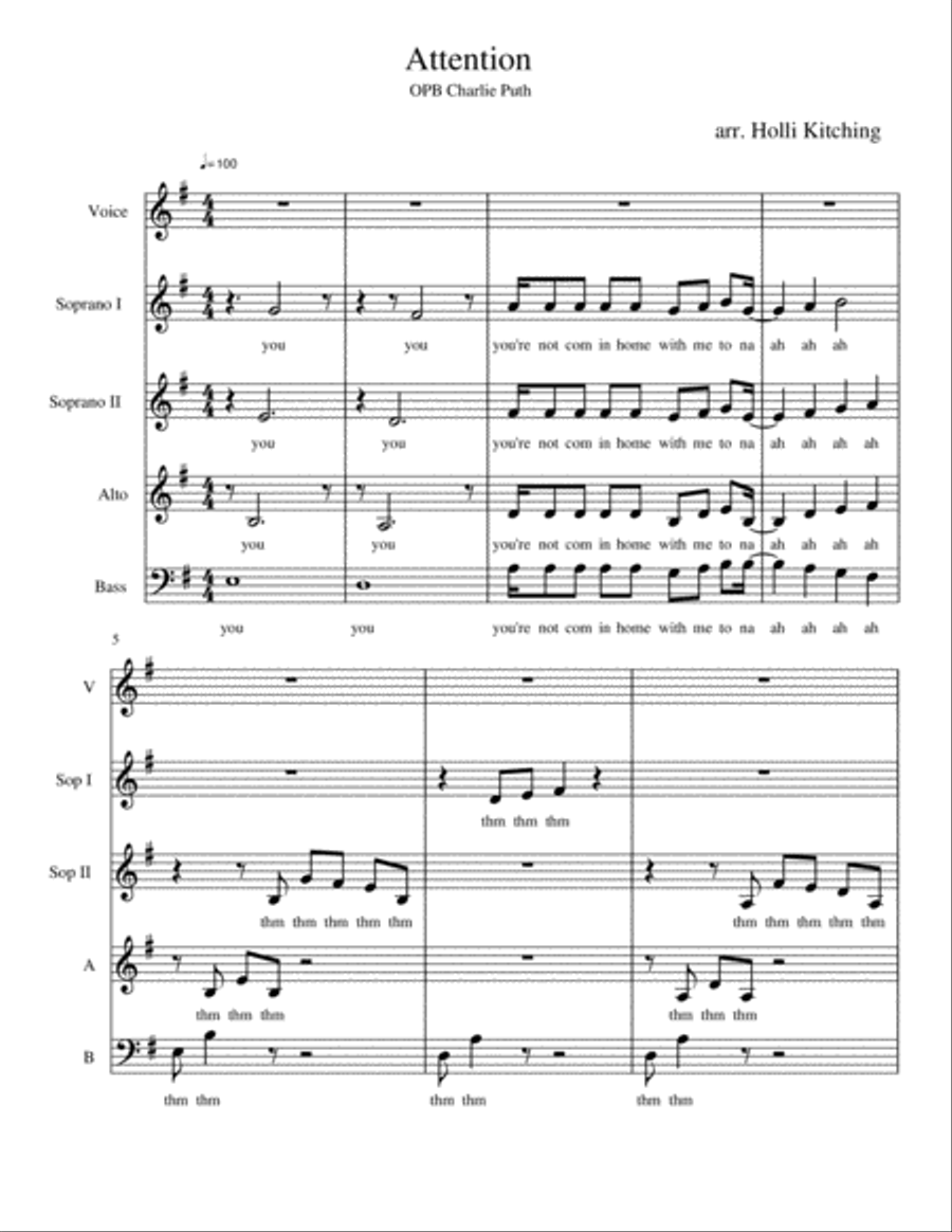 Attention 4-Part scores gallery preview page 1