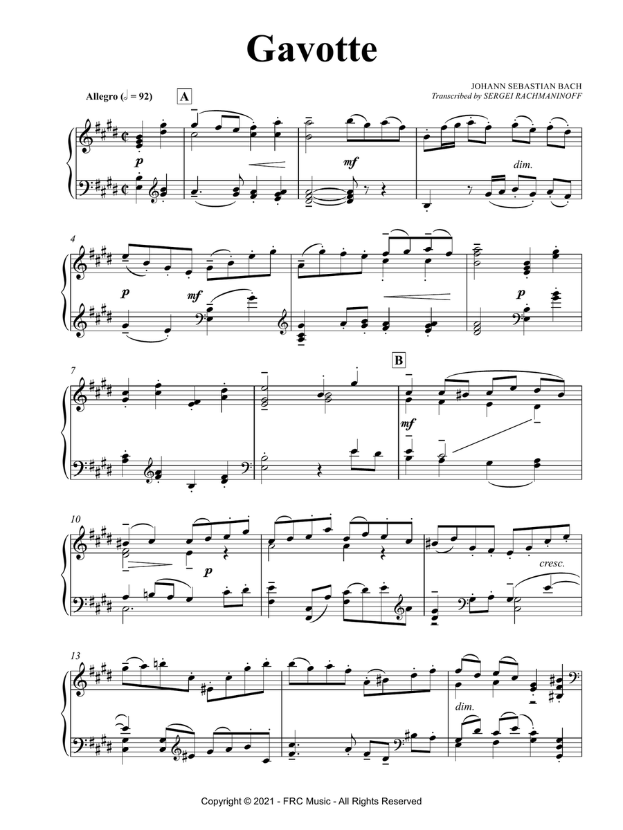 Suite from the Partita No. 3 in E Major for Solo Violin, BWV 1006: II. Gavotte Violin Solo scores gallery preview page 3