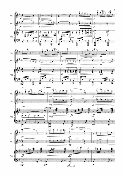 Dvorak - Slavonic Dance No.10 Op.72 - 2 Violins, Violin Duo, Violin Group & Piano