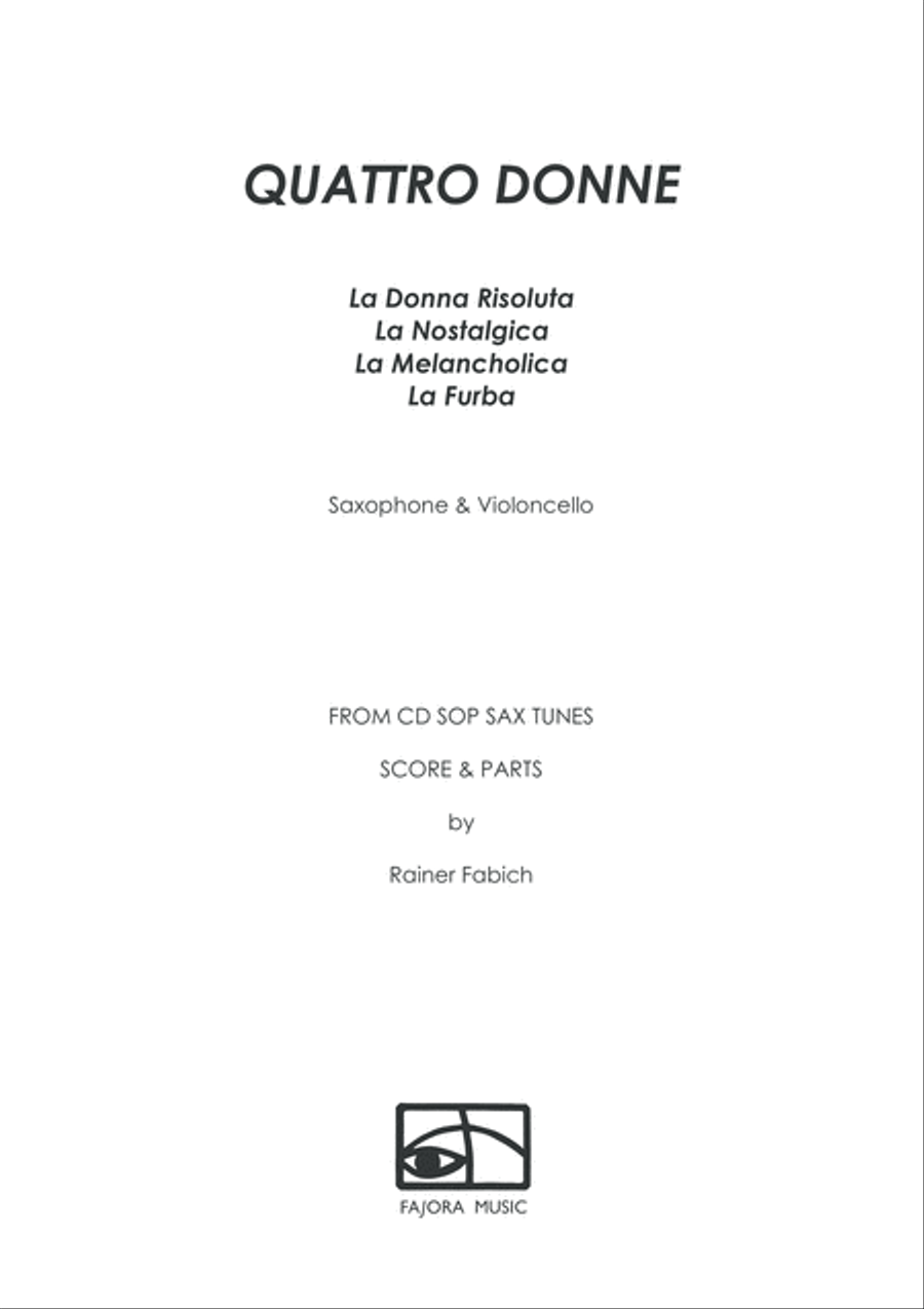QUATTRO DONNE (Four ladies) for Saxophone & Cello Small Ensemble scores gallery preview page 2