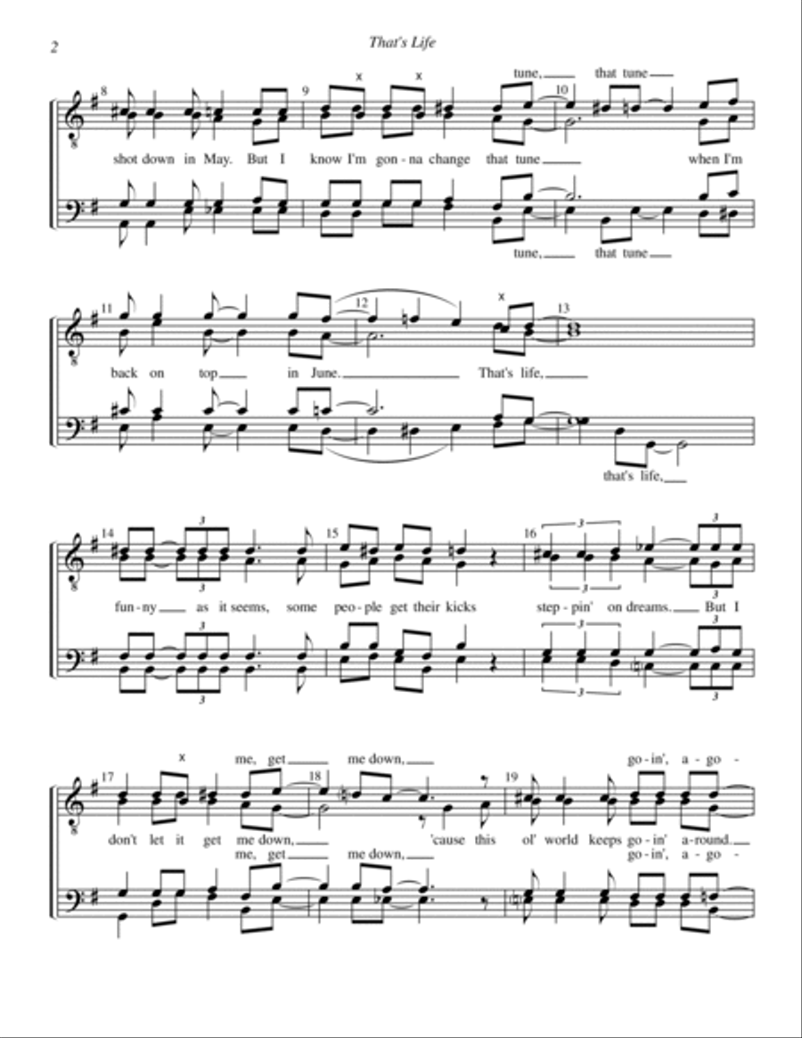 That's Life (arr. Barbershop Harmony Society) TTBB scores gallery preview page 2