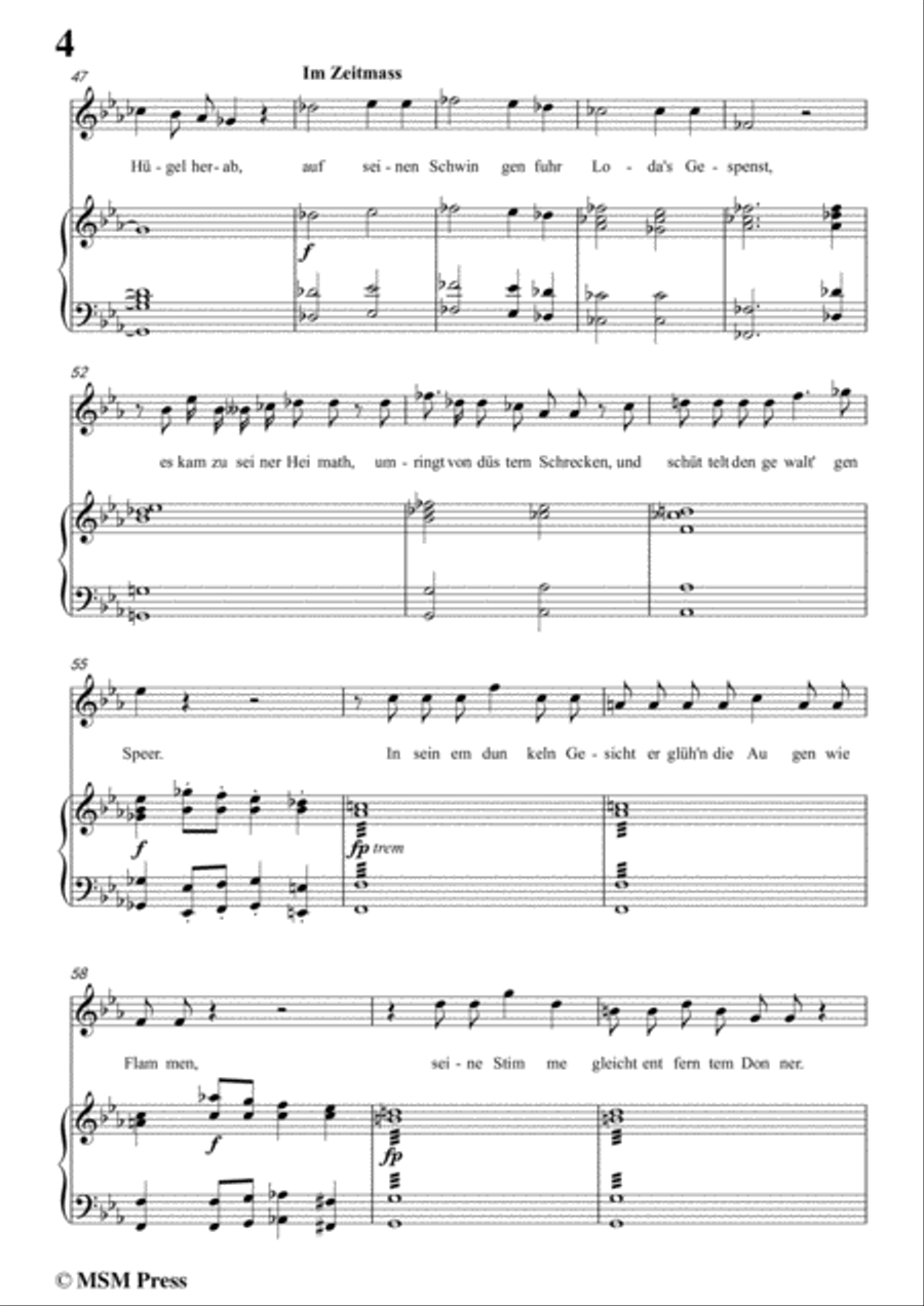 Schubert-Loda’s Gespenst,in c minor,D.150,for Voice and Piano Voice Solo scores gallery preview page 6