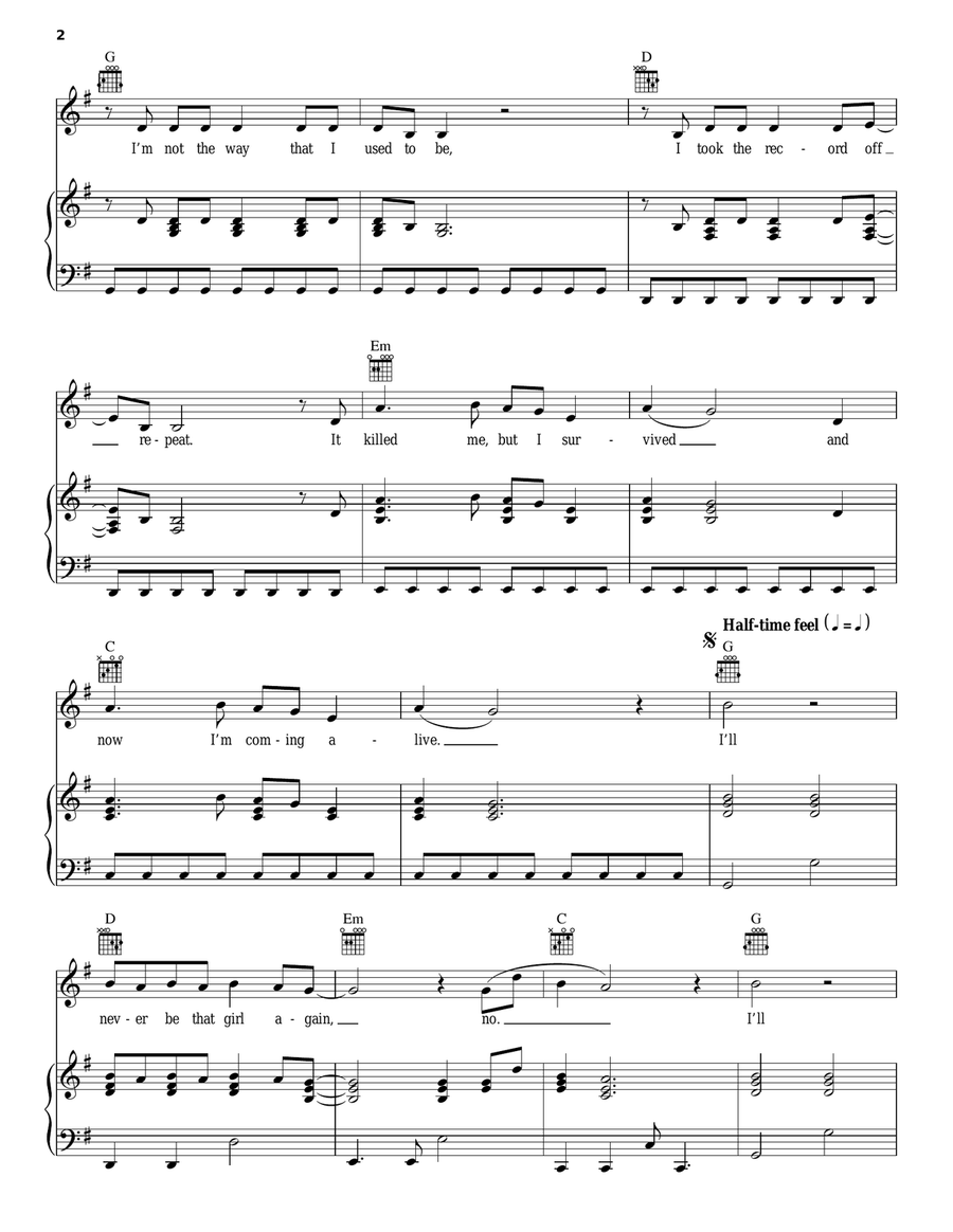 Miss Movin' On Miss Movin' On Piano, Vocal, Guitar scores gallery preview page 2