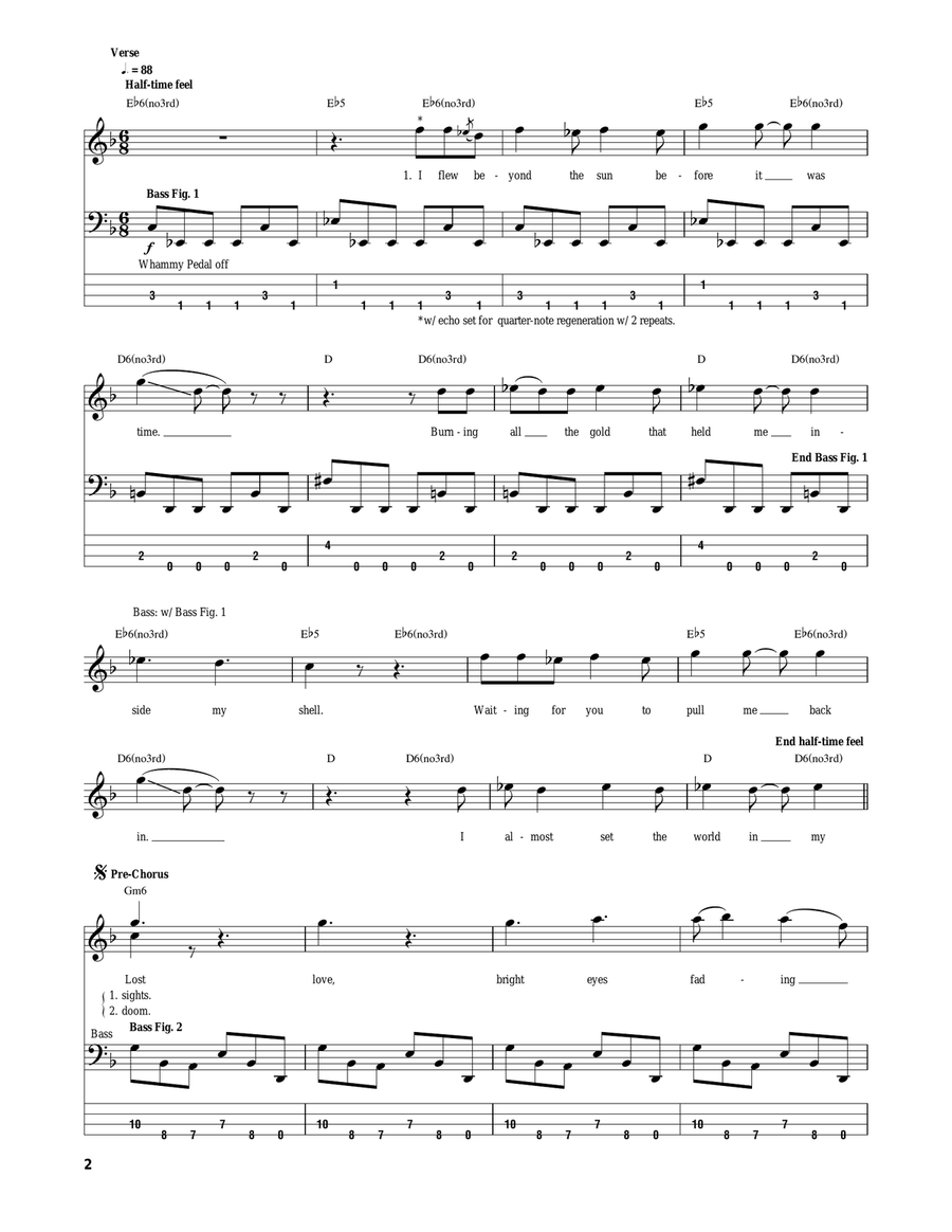 Oblivion Bass Guitar Tablature scores gallery preview page 2