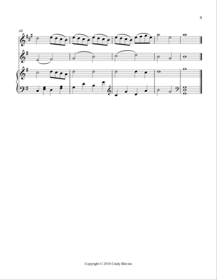 Angels We Have Heard On High, for Piano, Clarinet and Violin Clarinet scores gallery preview page 5