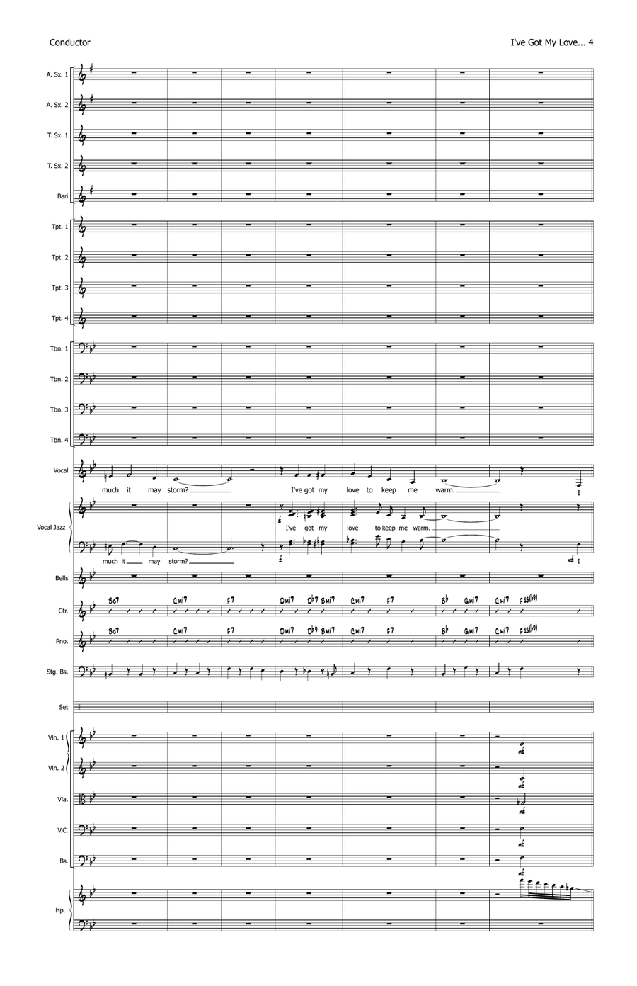 I've Got My Love To Keep Me Warm - Score Only Jazz Ensemble scores gallery preview page 6