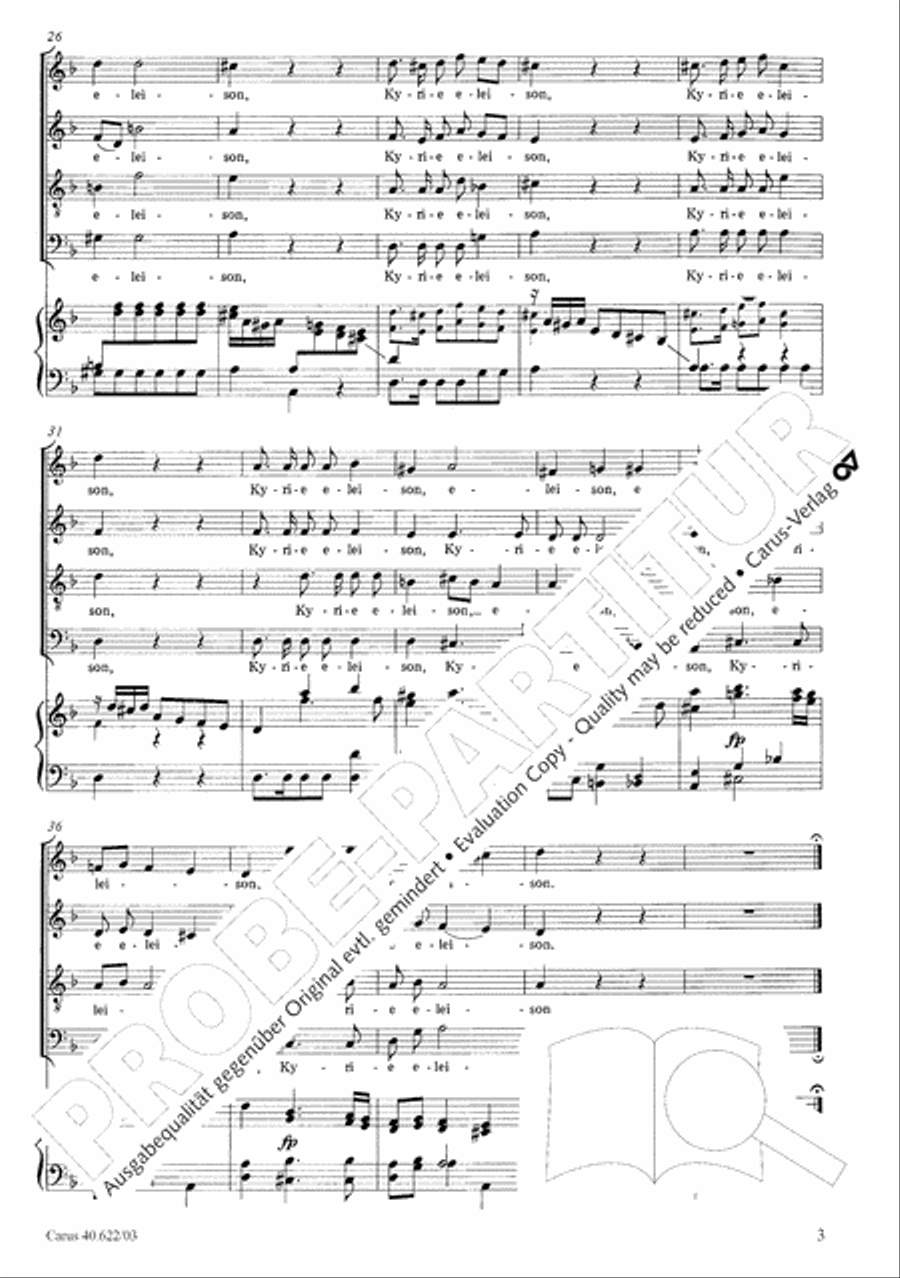 Missa brevis in D minor 4-Part scores gallery preview page 8