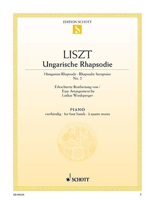 Book cover for HUNGARIAN RHAPSODY NO2 EASY PIANO DUET PNO/4HDS