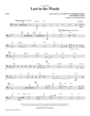 Lost in the Woods (from Disney's Frozen 2) (arr. Mark Brymer) - Bass