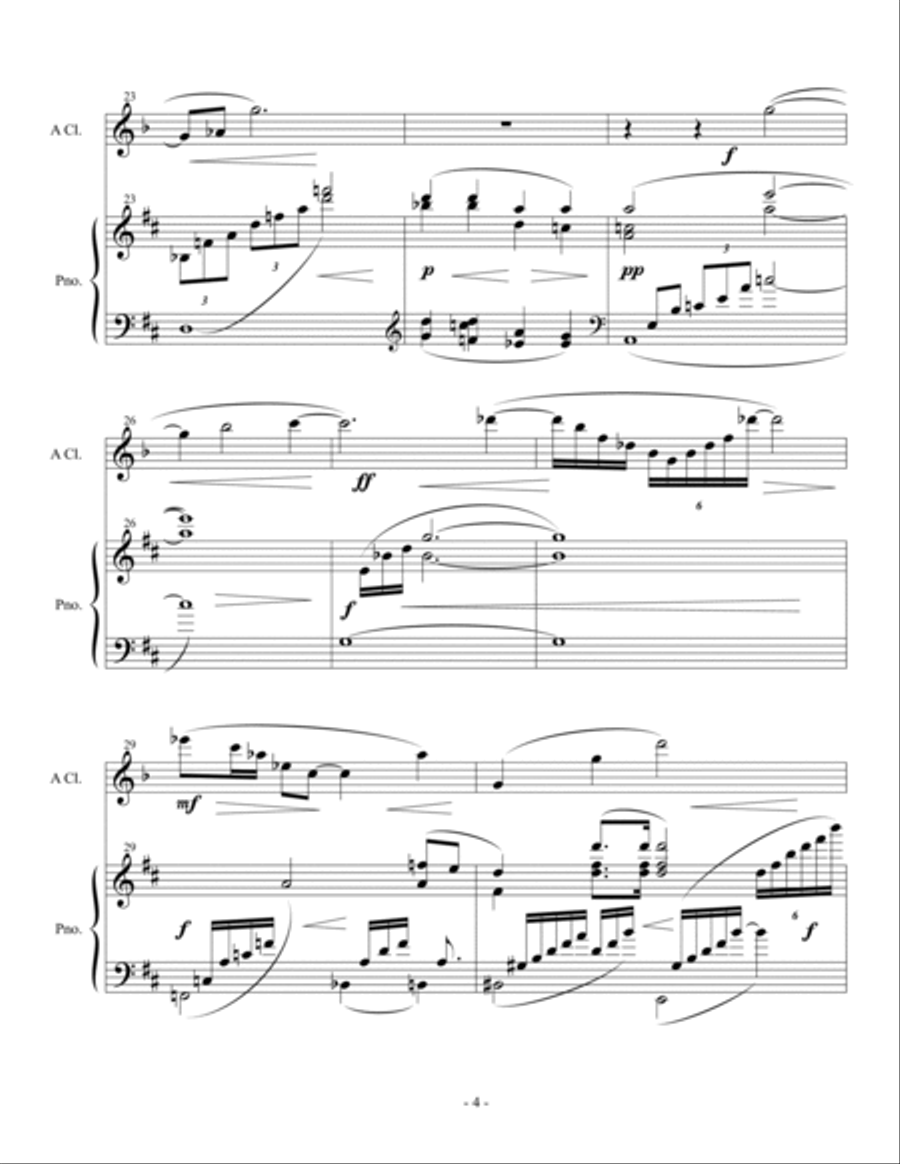 Sonata for Clarinet and Piano Clarinet Solo scores gallery preview page 5