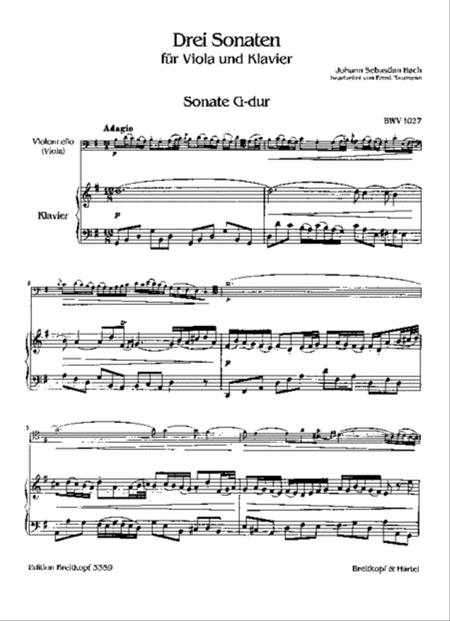 3 Sonatas BWV 1027-1029 Piano Accompaniment scores gallery preview page 2