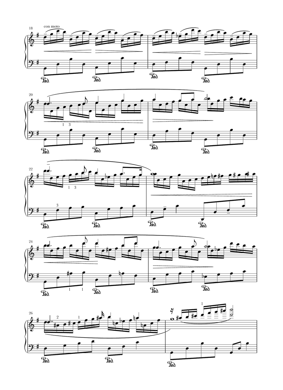 Longing for Love 望春风 （or Pining for spring) Piano Solo scores gallery preview page 2