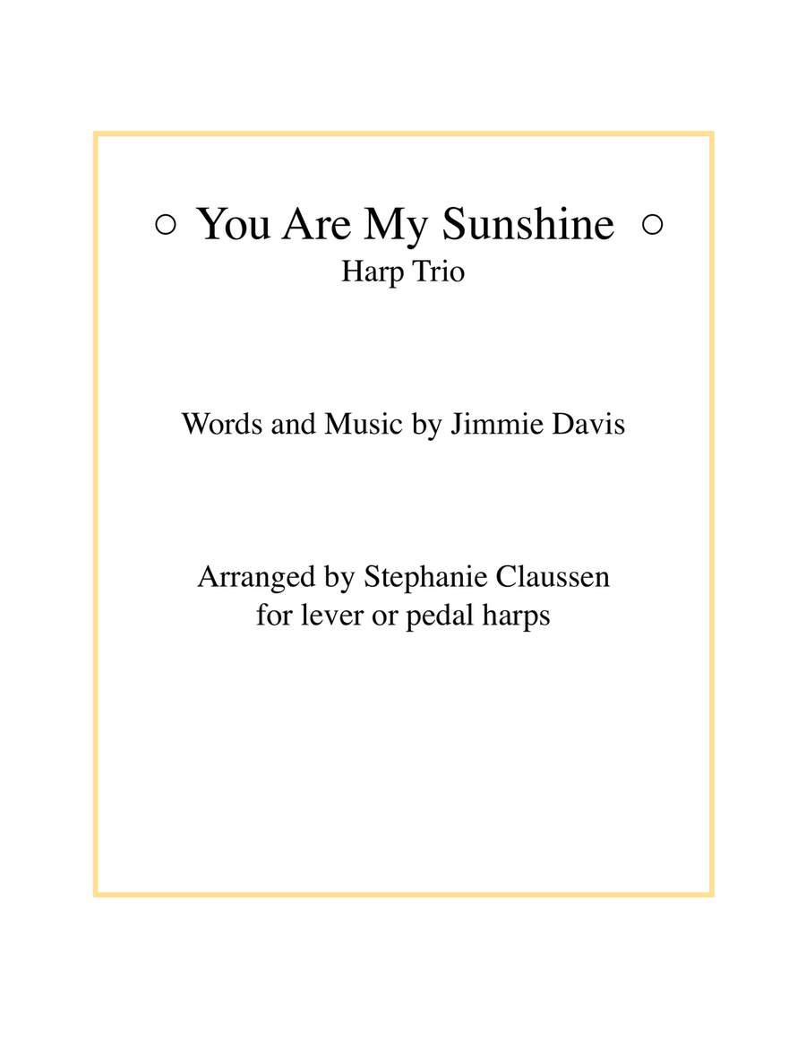 You Are My Sunshine Harp scores gallery preview page 1