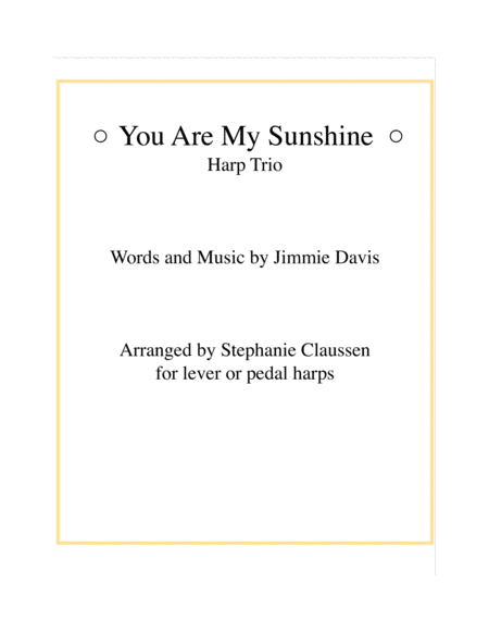 You Are My Sunshine by Ray Charles Harp - Digital Sheet Music