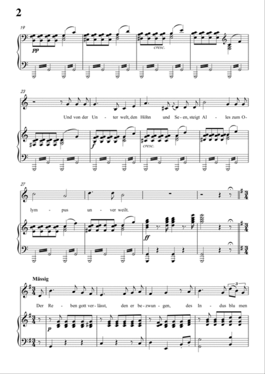 Schubert-Uraniens Flucht(Urania's Flight),D.554 in C for Vocal and Piano Voice scores gallery preview page 3