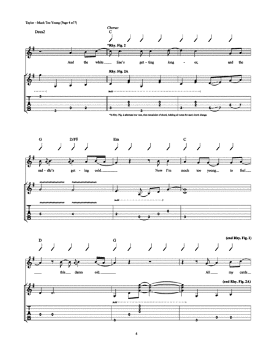 Much Too Young (To Feel This Damn Old) Electric Guitar scores gallery preview page 4