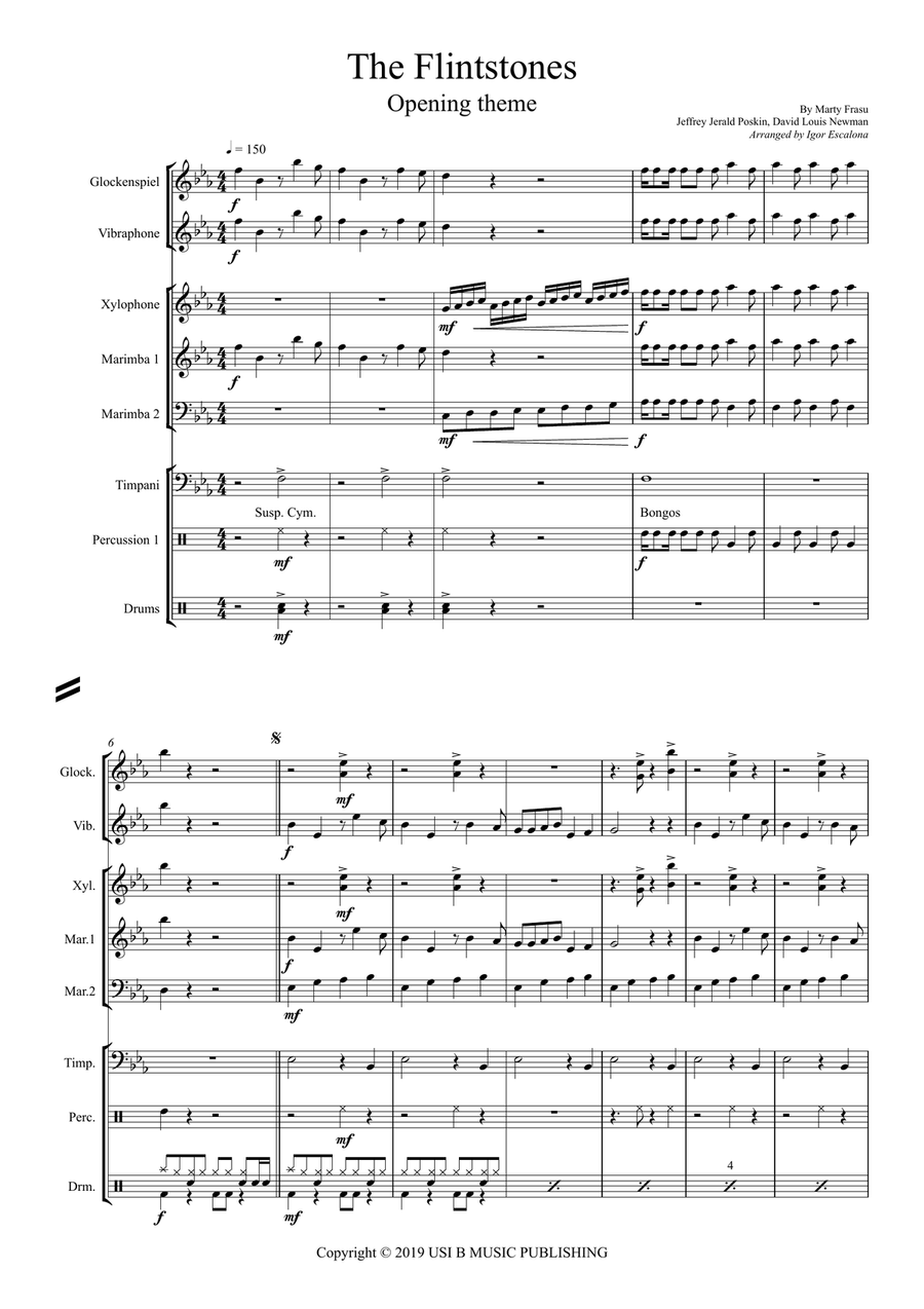 The Flintstones Percussion Ensemble scores gallery preview page 2