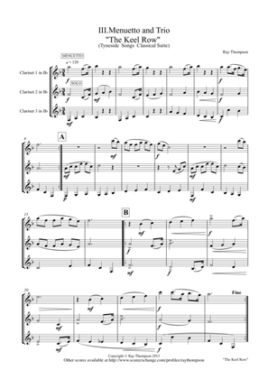 Menuetto and Trio "The Keel Row" - clarinet trio