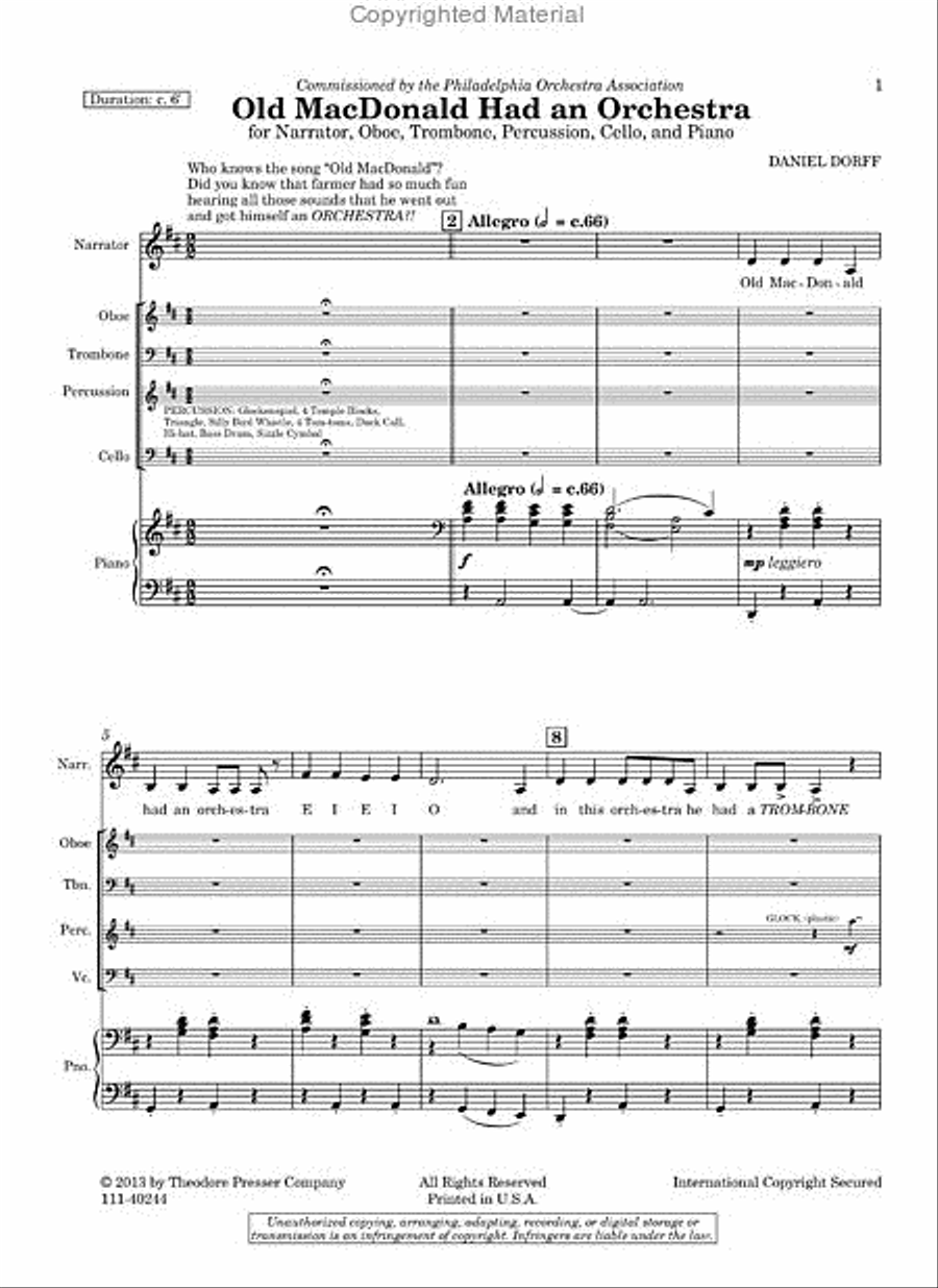 Old MacDonald Had An Orchestra Chamber Music scores gallery preview page 2