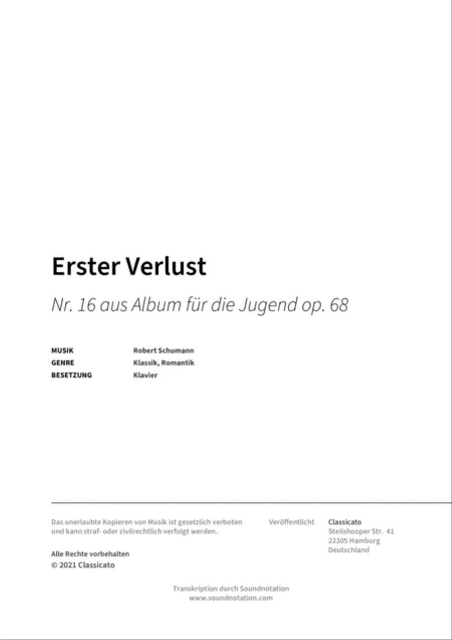 Erster Verlust Piano scores gallery preview page 2