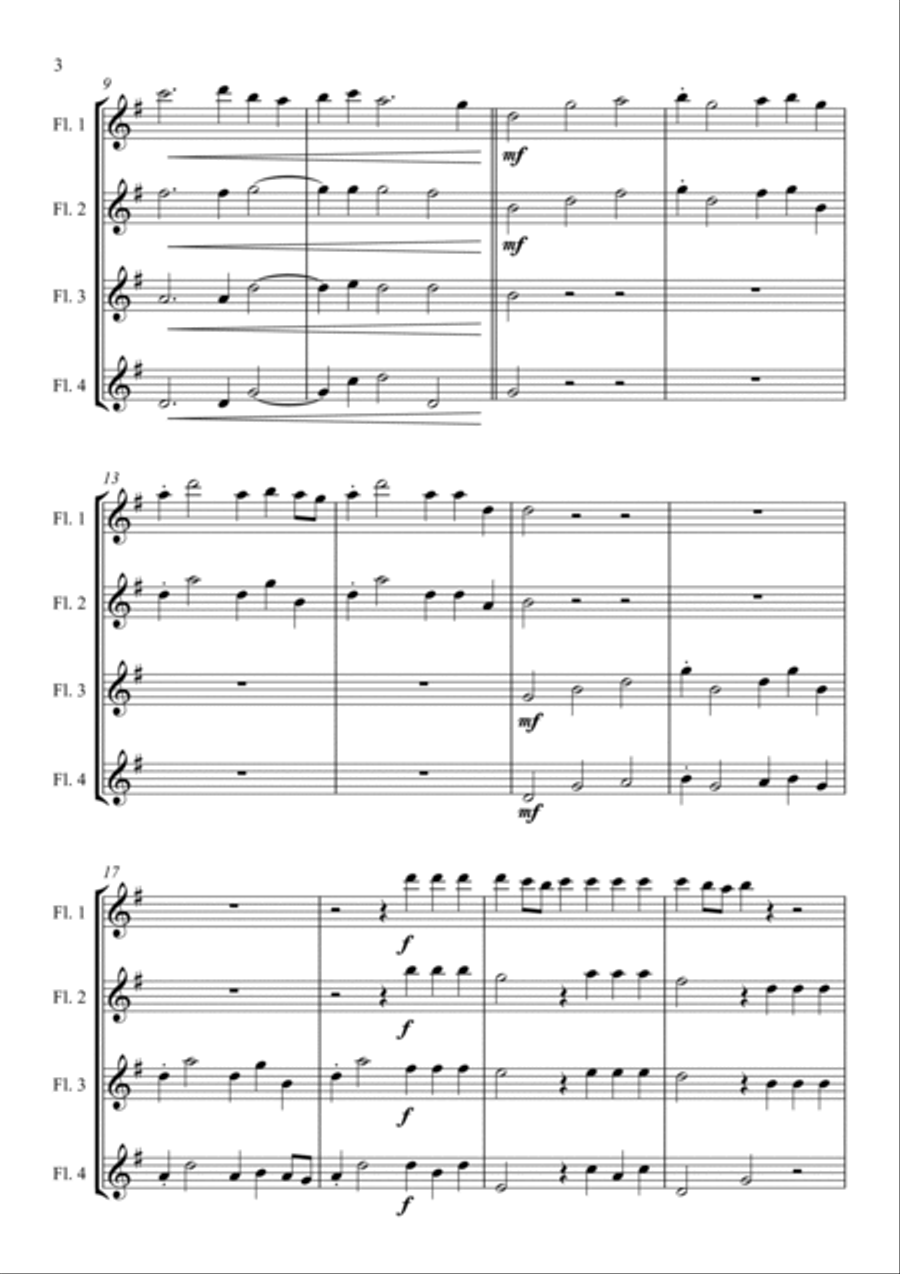 Alla Hornpipe from Handel's Water Music - for Flute Quartet Alla Hornpipe from Handel's Water Music - for Flute Quartet Woodwind Ensemble scores gallery preview page 4