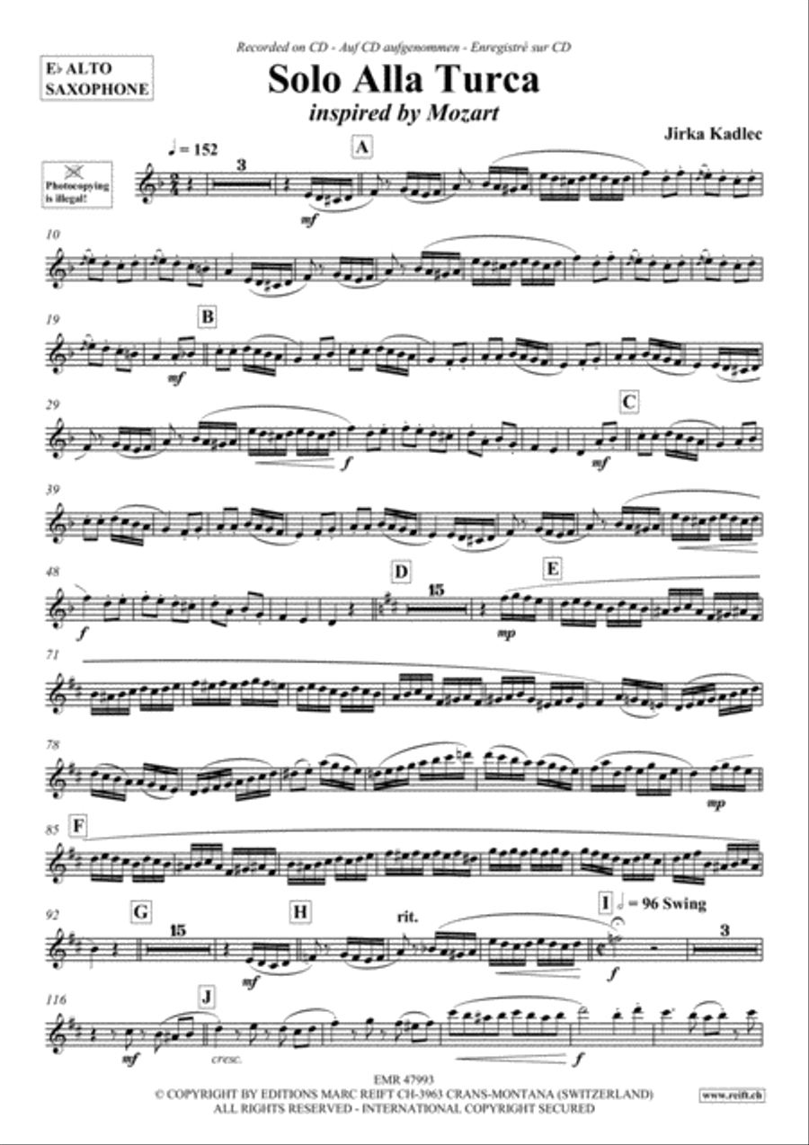 Solo Alla Turca Alto Saxophone scores gallery preview page 2