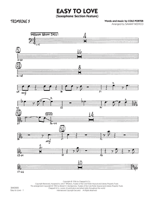 Easy to Love (arr. Sammy Nestico) - Trombone 3