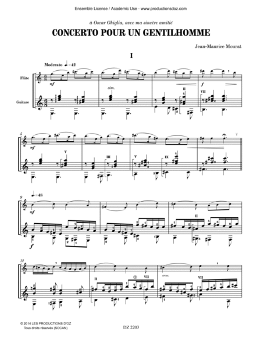 Concerto pour un gentilhomme Flute scores gallery preview page 2