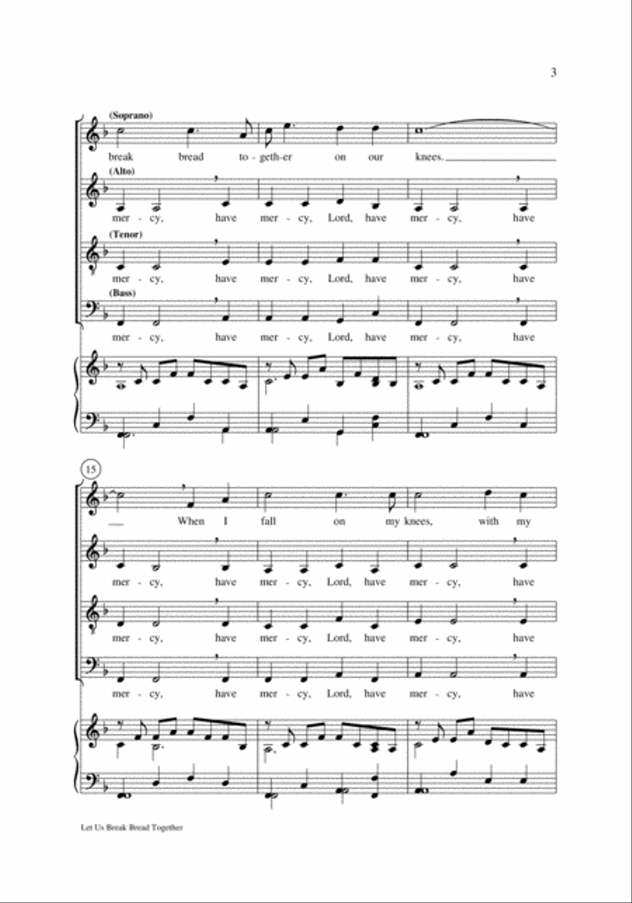 Let Us Break Bread Together 4-Part scores gallery preview page 3