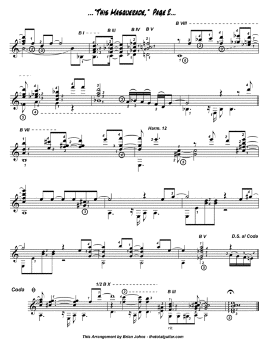 This Masquerade Guitar Tablature scores gallery preview page 3