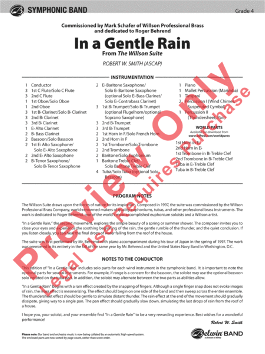 In a Gentle Rain In a Gentle Rain Concert Band scores gallery preview page 2
