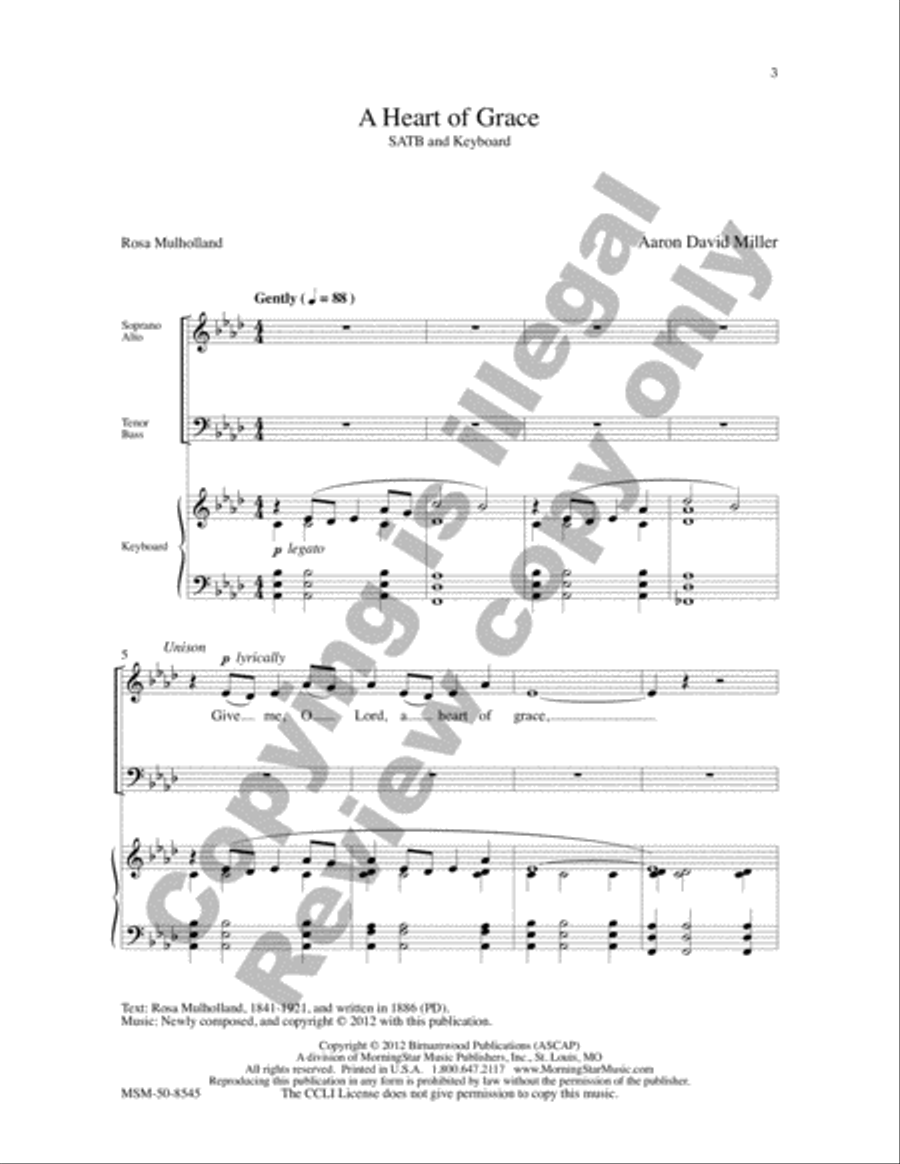 A Heart of Grace 4-Part scores gallery preview page 2