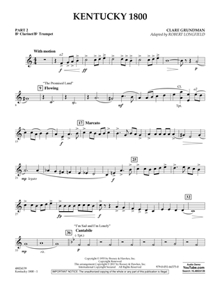 Kentucky 1800 - Pt.2 - Bb Clarinet/Bb Trumpet