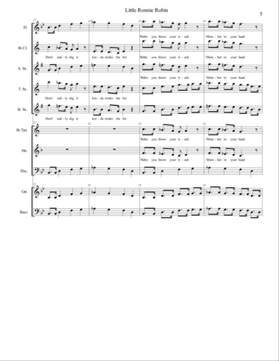 Little Ronnie Robin Little Ronnie Robin Concert Band scores gallery preview page 5
