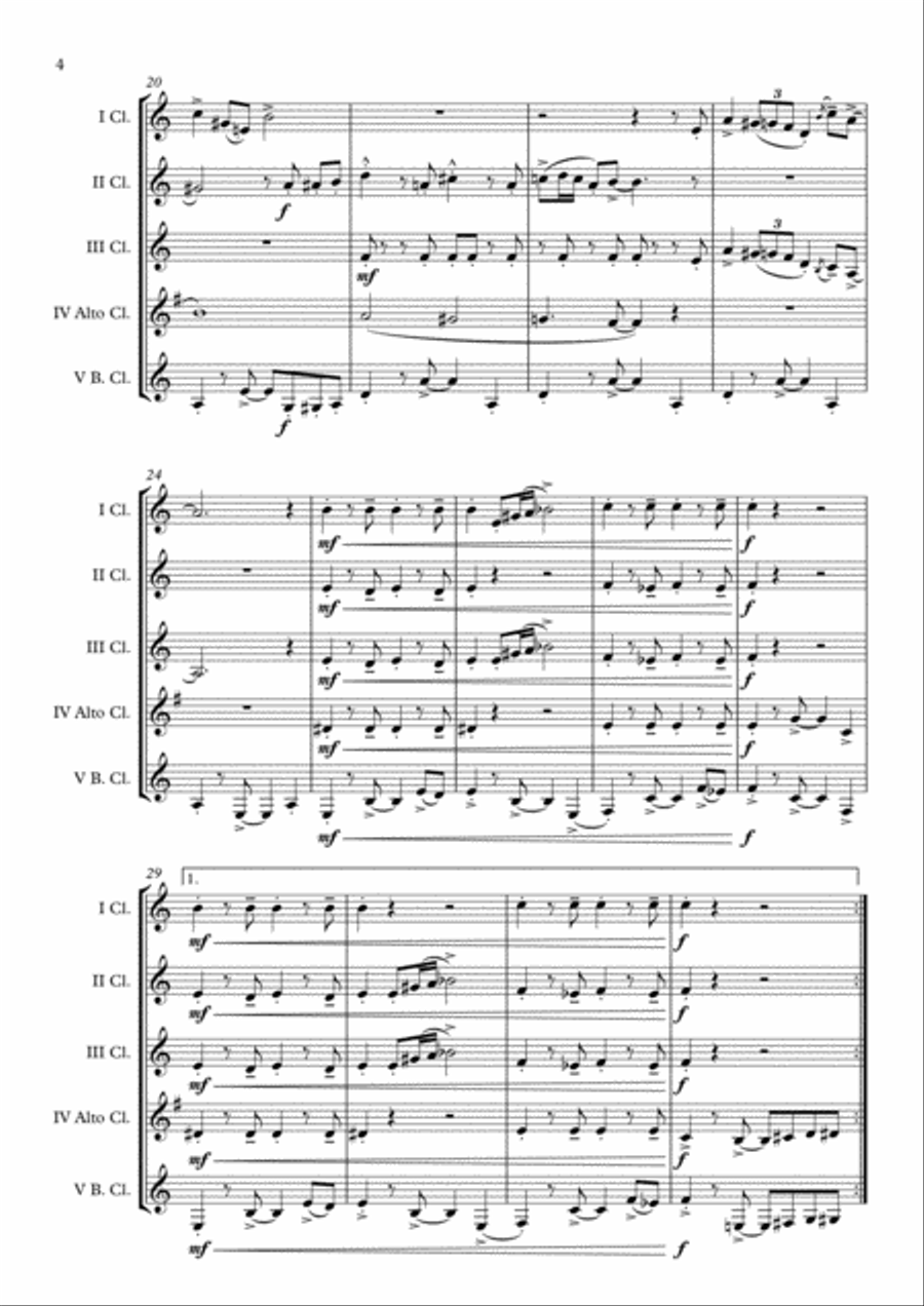 Sex And The City Theme Sex And The City Theme Clarinet Choir scores gallery preview page 5