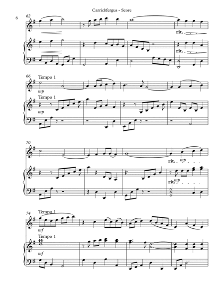 Carrickfergus Duet for Oboe & Harp Oboe - Digital Sheet Music