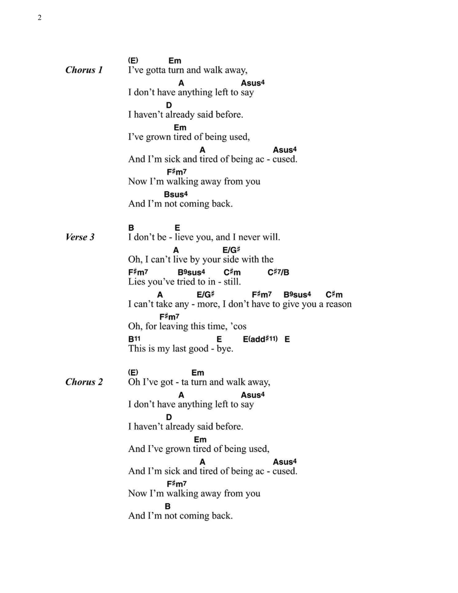 The Last Goodbye Acoustic Guitar scores gallery preview page 2