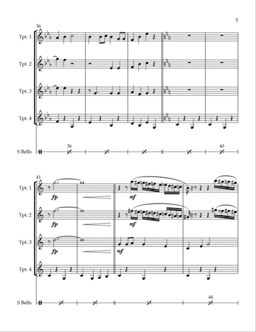 Up on the Housetop (for 4 trumpets) Trumpet Solo scores gallery preview page 5