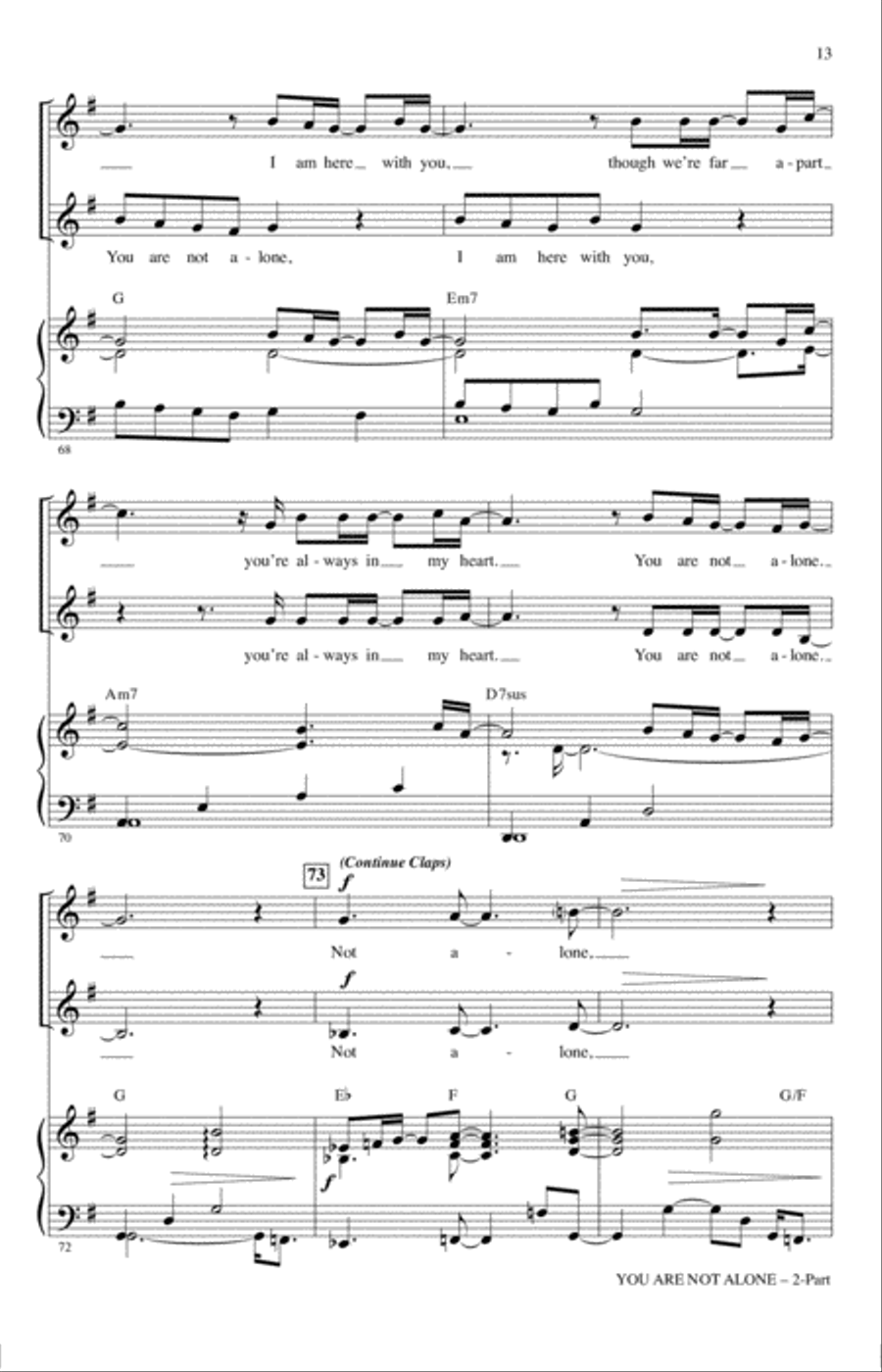 You Are Not Alone 2-Part scores gallery preview page 12