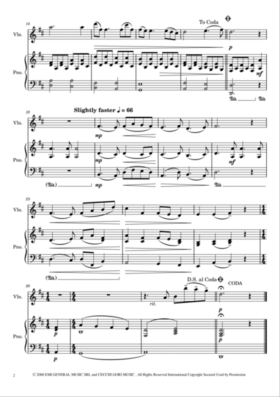 La Califfa Violin Solo scores gallery preview page 2