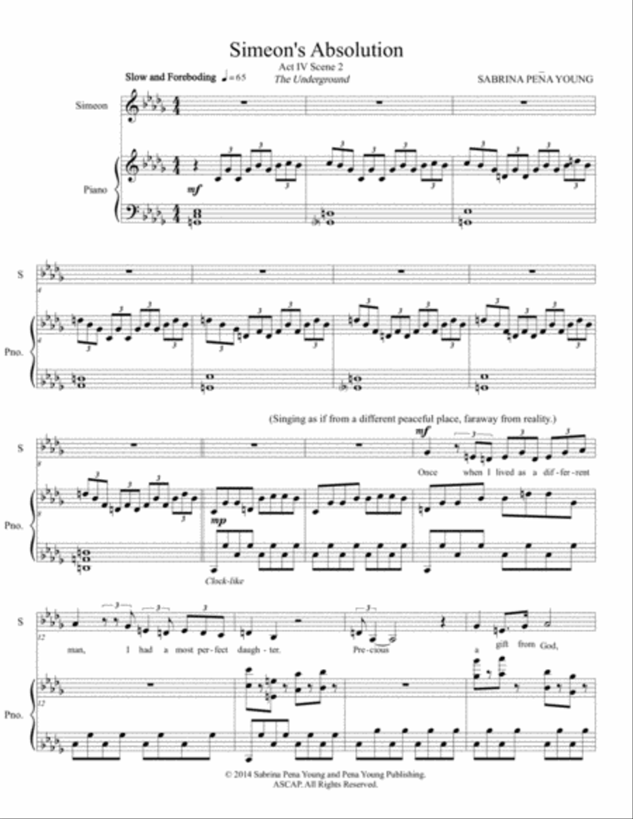 Absolution for Voice and Piano Voice Solo scores gallery preview page 1