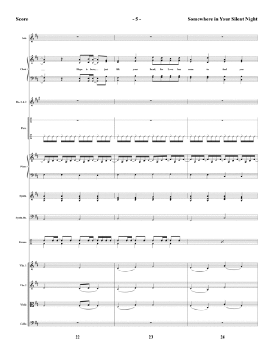 Somewhere in Your Silent Night - Full Score Choir scores gallery preview page 5
