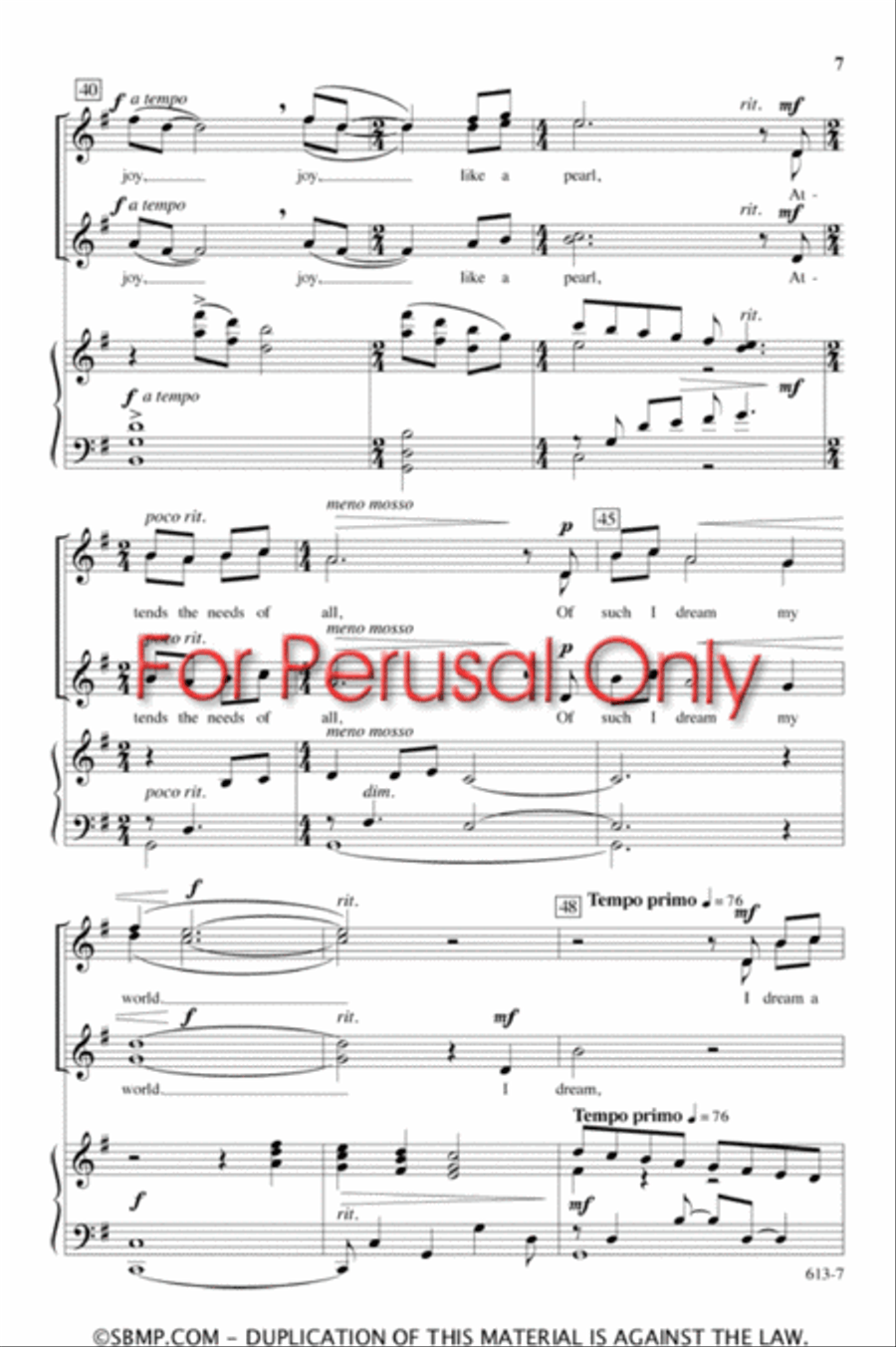 I Dream a World - SSAA Octavo SSAA scores gallery preview page 6