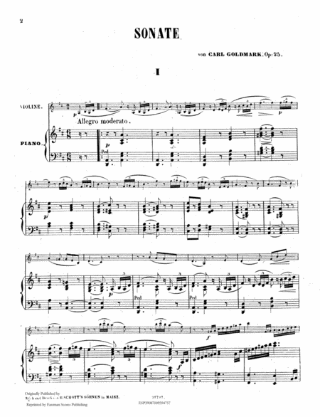 Sonate fur Pianoforte und Violine, op. 25