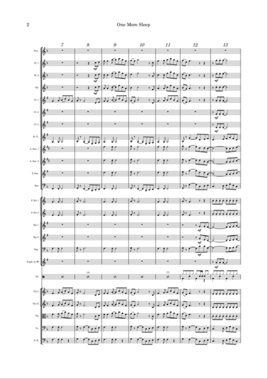 One More Sleep Full Orchestra scores gallery preview page 2