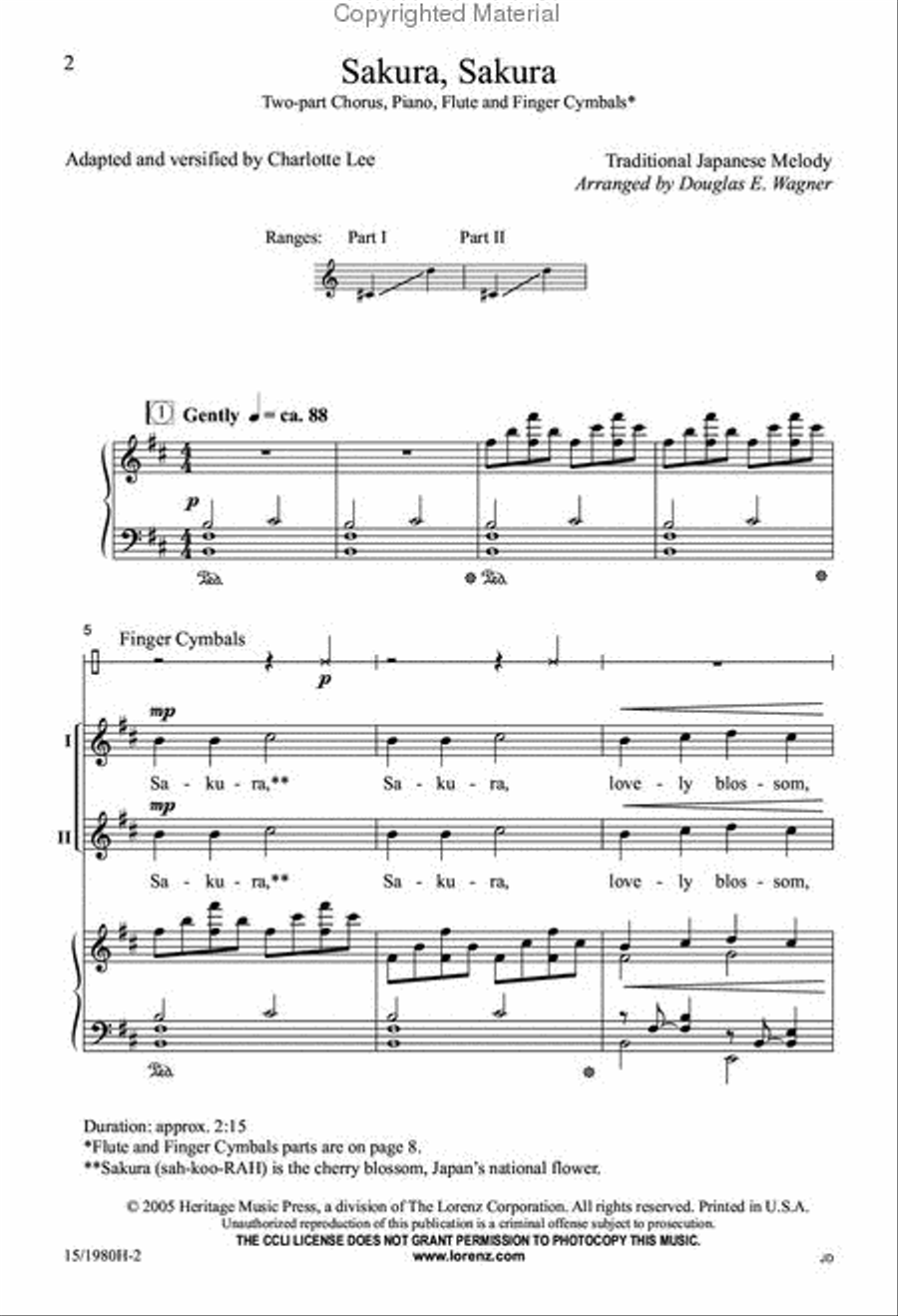 Sakura, Sakura 2-Part scores gallery preview page 2