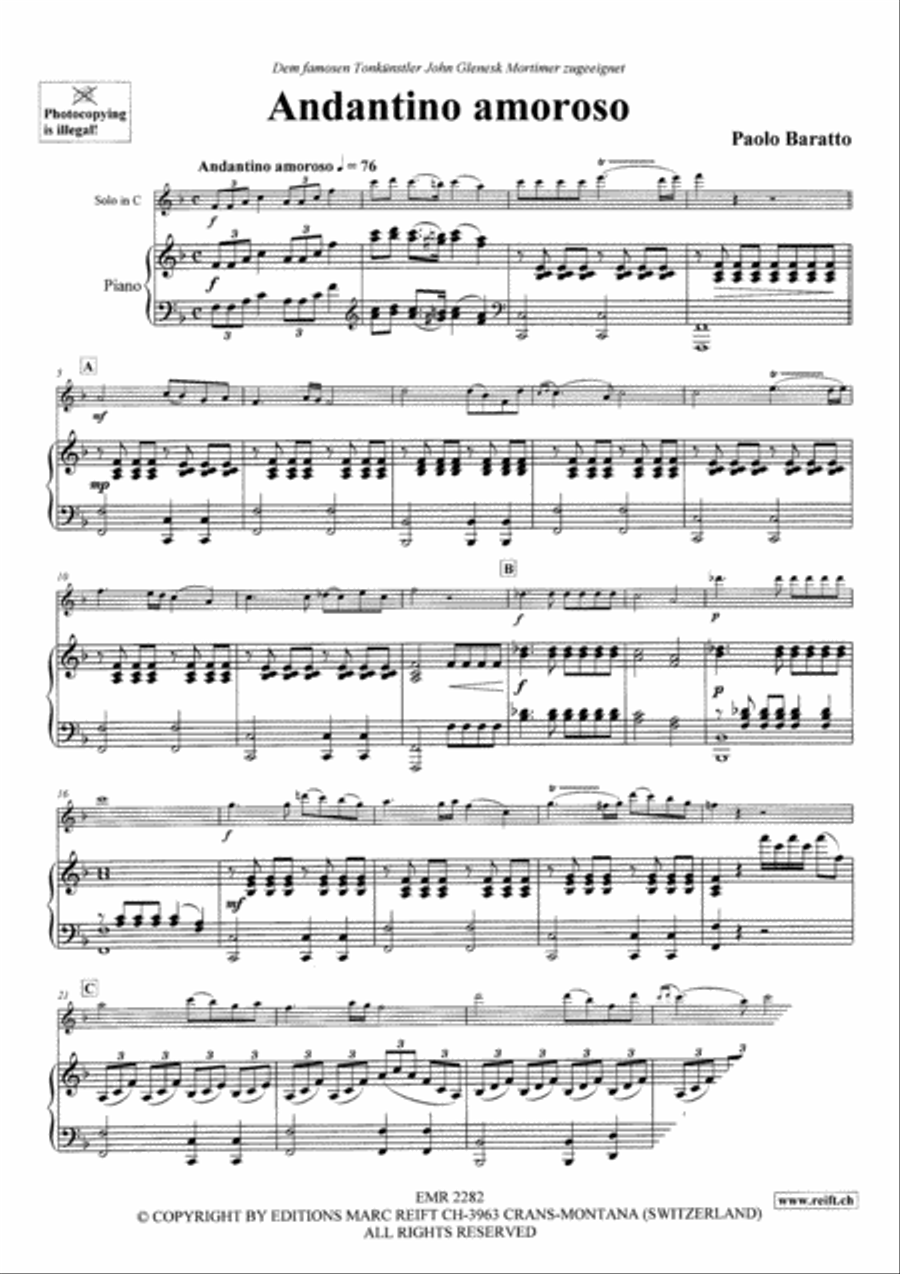 Andantino Amoroso Piano Accompaniment scores gallery preview page 3
