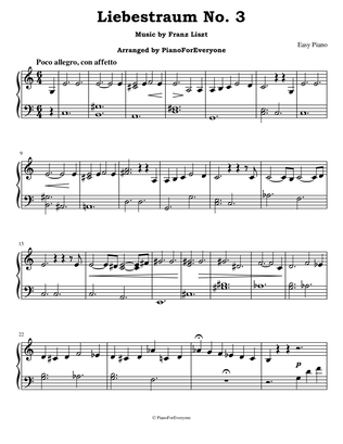 Liebestraum No. 3 - Liszt (Easy Piano)